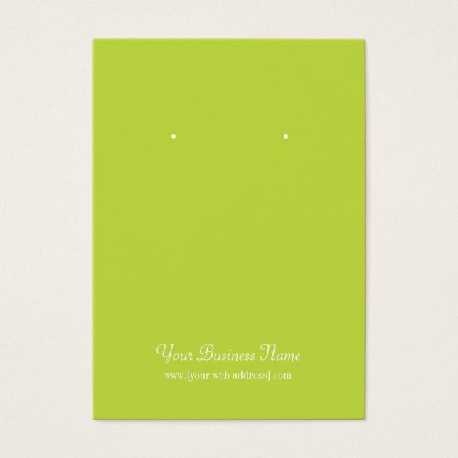 Lime Green Plain Simple Custom Earring Card (Front)
