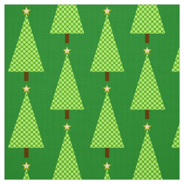 Lime green polka dot modern Christmas tree Fabric (Swatch)