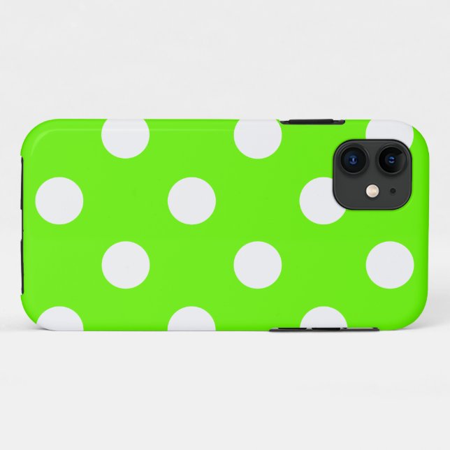 Lime green polka dots for the spring Case-Mate  iPhone Case (Back (Horizontal))