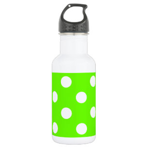 Lime green polka dots nail design for the spring 532 ml water bottle
