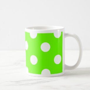Lime green polka dots nail design for the spring coffee mug
