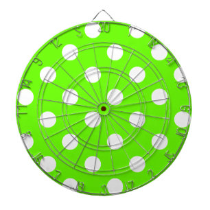 Lime green polka dots nail design for the spring dartboard