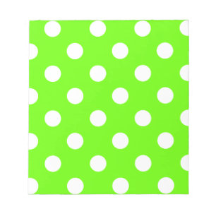 Lime green polka dots nail design for the spring notepad