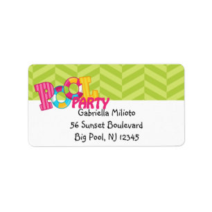 Lime Green Pool Party Shipping Label