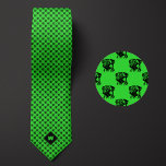 Lime Green Pug Pattern Tie<br><div class="desc">This colourful and whimsical pug pattern neck tie will thrill any pug dad who wants to make a personalised fashion statement with his favourite breed and a one of a kind monogram. Be sure to check out our matching socks featuring the same pug pattern.</div>