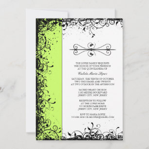 Lime Green Quinceanera Invitations