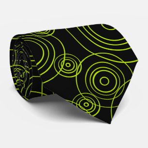 Lime Green Rain Ripples pattern Tie