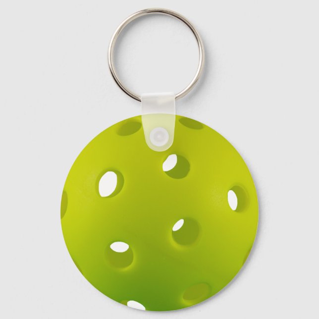 Lime green real pickleball  classic  key ring (Front)