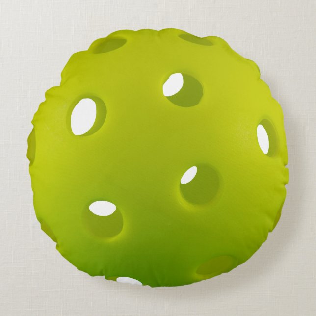 Lime green real pickleball  classic  round cushion (Front)