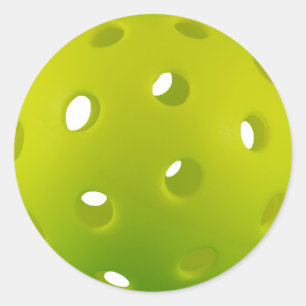 Lime green real pickleball  classic round sticker