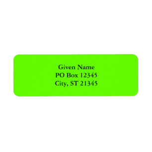 Lime Green Return Address Label