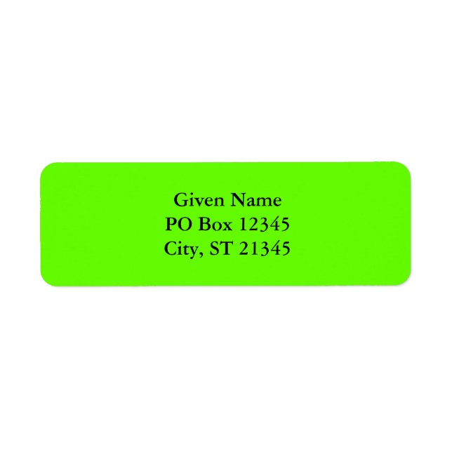 Lime Green Return Address Label (Front)