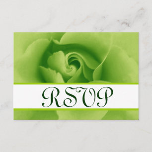Lime Green Rose RSVP Wedding Response Card Small