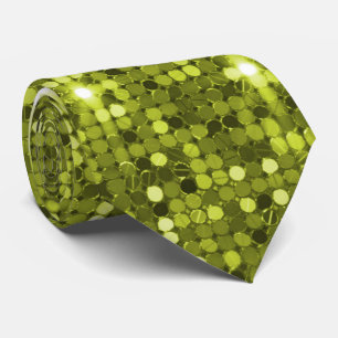 Lime Green Sequin Sparkle Neck Tie