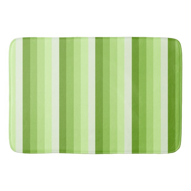 Lime green shadow stripes bath mat (Front)