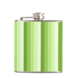 Lime green shadow stripes hip flask