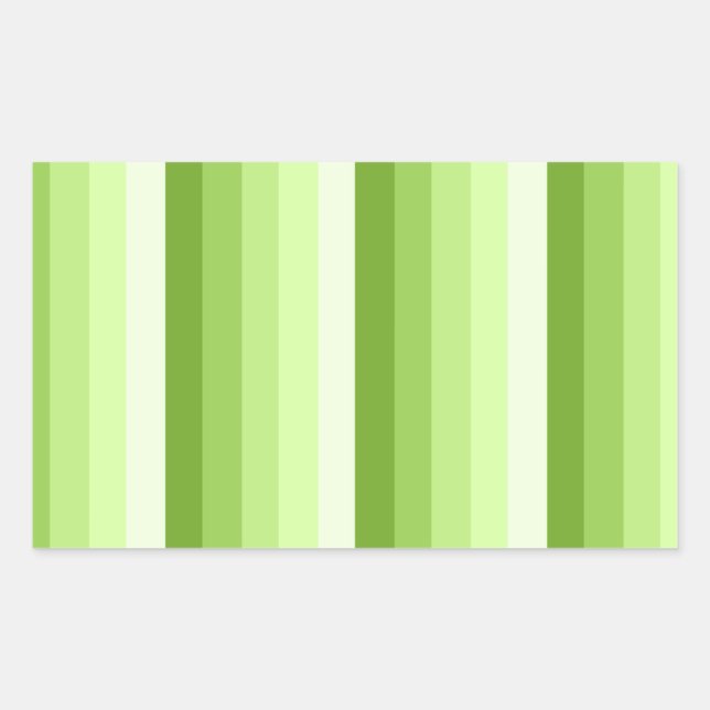 Lime green shadow stripes rectangular sticker (Front)