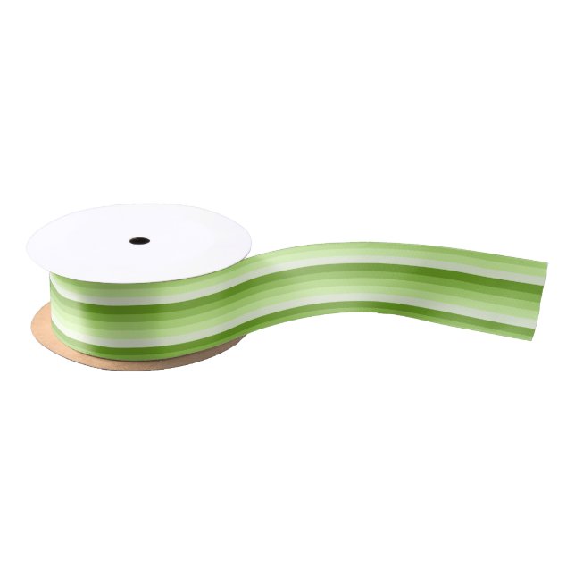 Lime green shadow stripes satin ribbon (Spool)