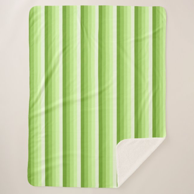Lime green shadow stripes sherpa blanket (Front)