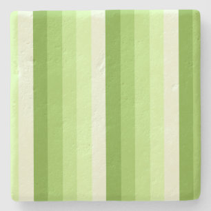 Lime green shadow stripes stone coaster