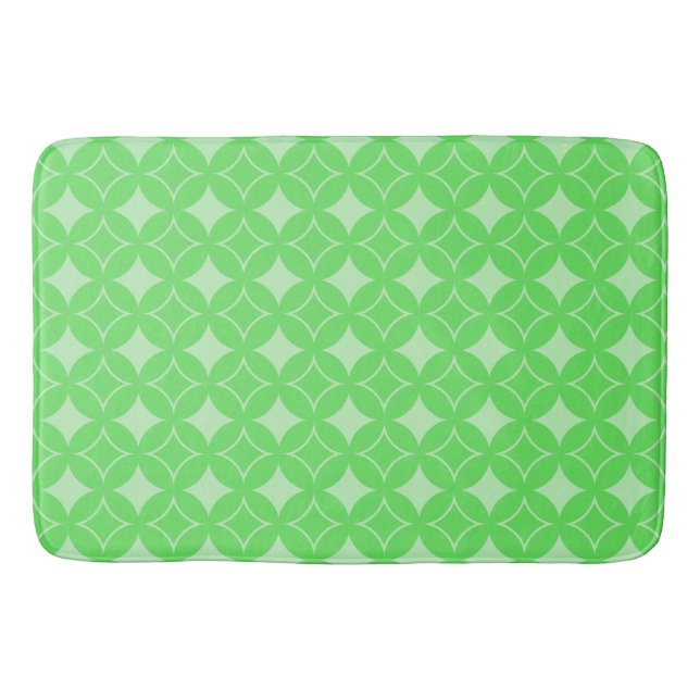 Lime green shippo pattern bath mat (Front)
