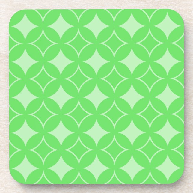Lime green shippo pattern coaster (Front)