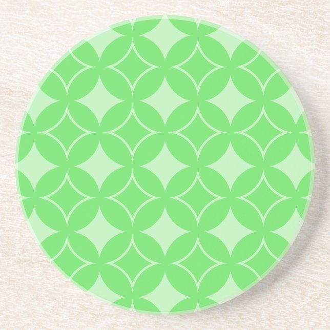 Lime green shippo pattern coaster (Front)