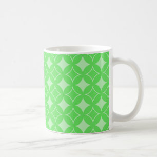 Lime green shippo pattern coffee mug