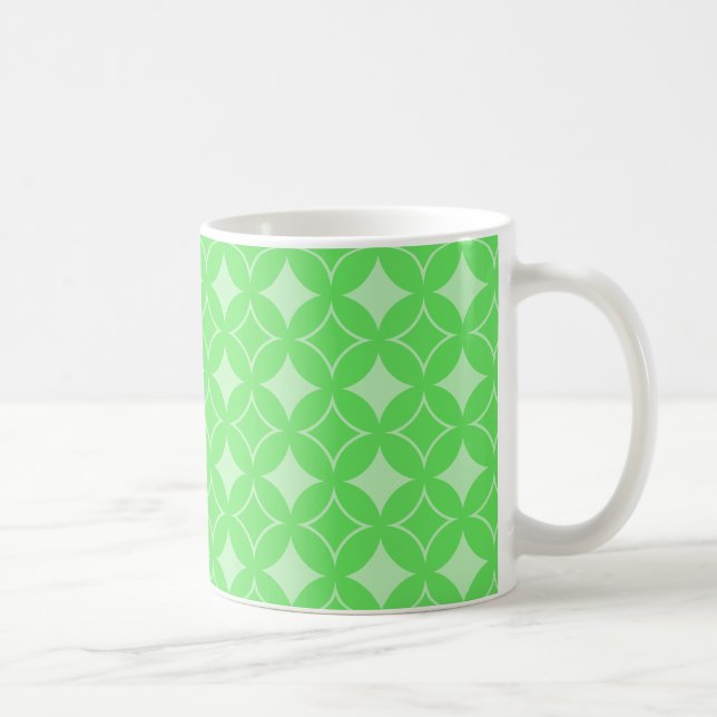 Lime green shippo pattern coffee mug (Right)