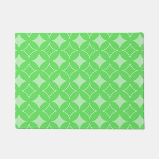 Lime green shippo pattern doormat (Front)