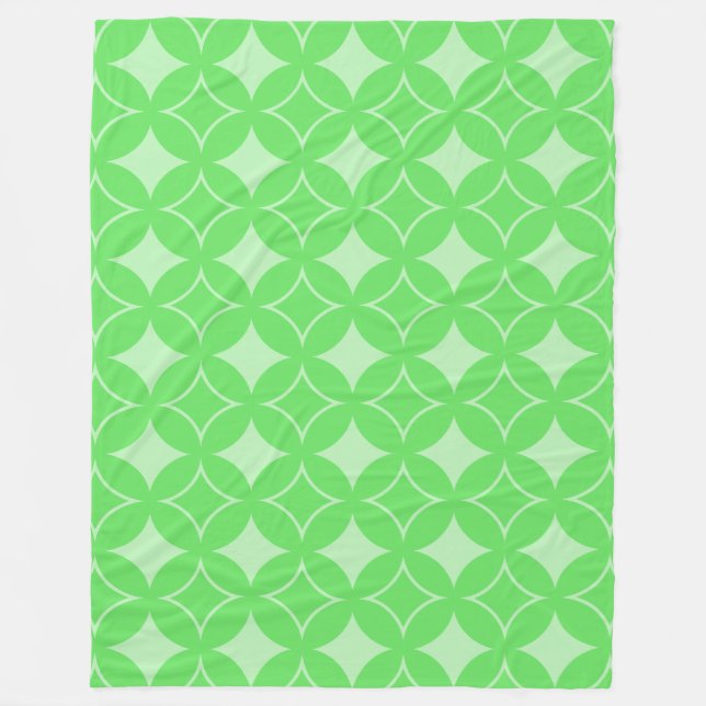 Lime green shippo pattern fleece blanket (Front)