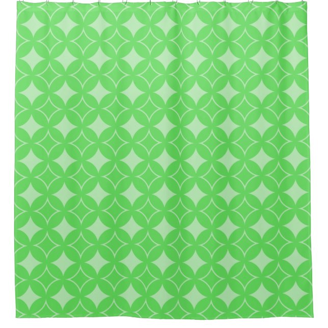 Lime green shippo pattern shower curtain (Front)