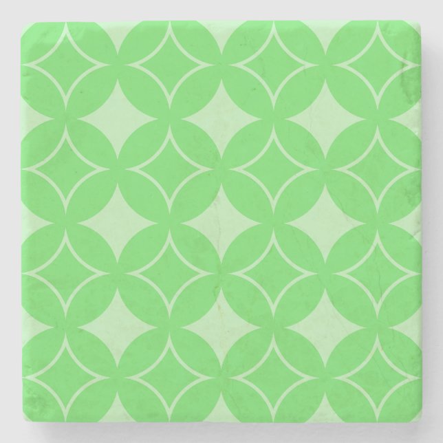 Lime green shippo pattern stone coaster (Front)