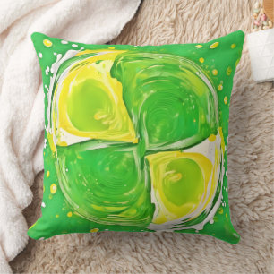 Lime Green Spiral Cushion