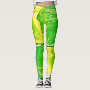 Lime Green Spiral Leggings