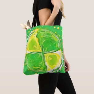 Lime Green Spiral Tote Bag