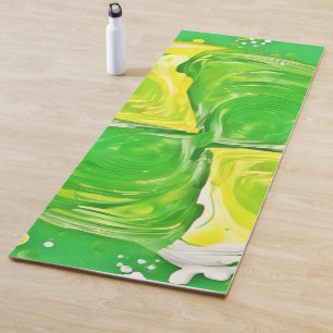 Lime Green Spiral Yoga Mat