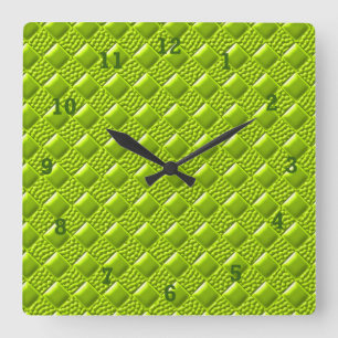Lime Green Square Wall Clock