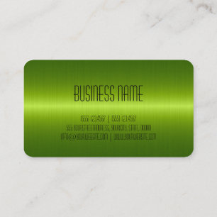 Lime Green Stainless Steel Metal Look Business Card