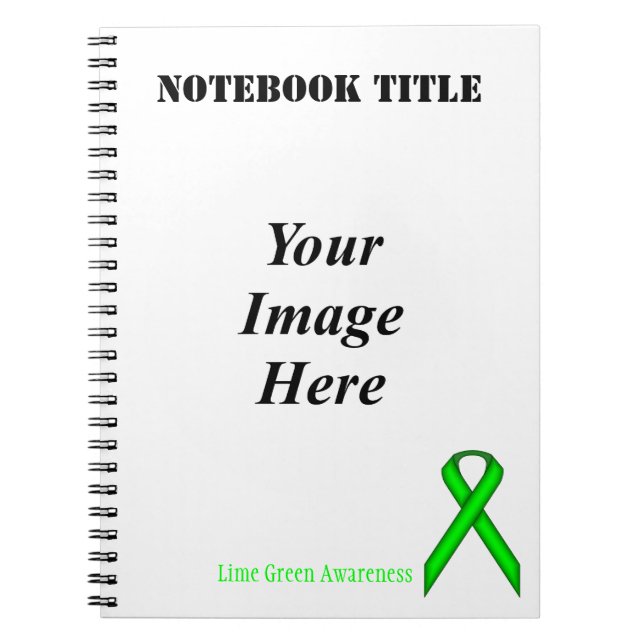 Lime Green Standard Ribbon by Kenneth Yoncich Notebook (Front)