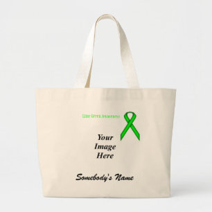 Lime Green Standard Ribbon Tmpl by Kenneth Yoncich Large Tote Bag