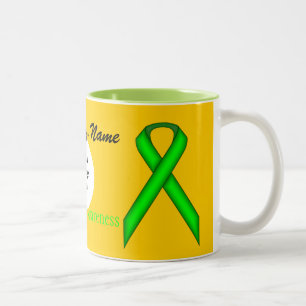 Lime Green Standard Ribbon Tmpl by Kenneth Yoncich Two-Tone Coffee Mug