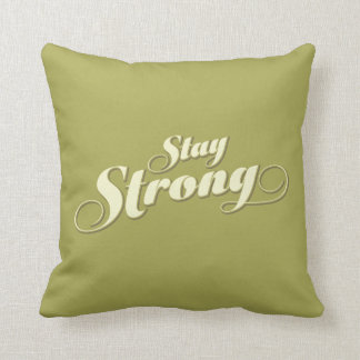 Lime Green Stay Strong Inspirational Throw Pillow