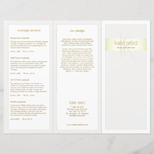 Lime Green Stripe Hair Salon Spa TriFold Brochure