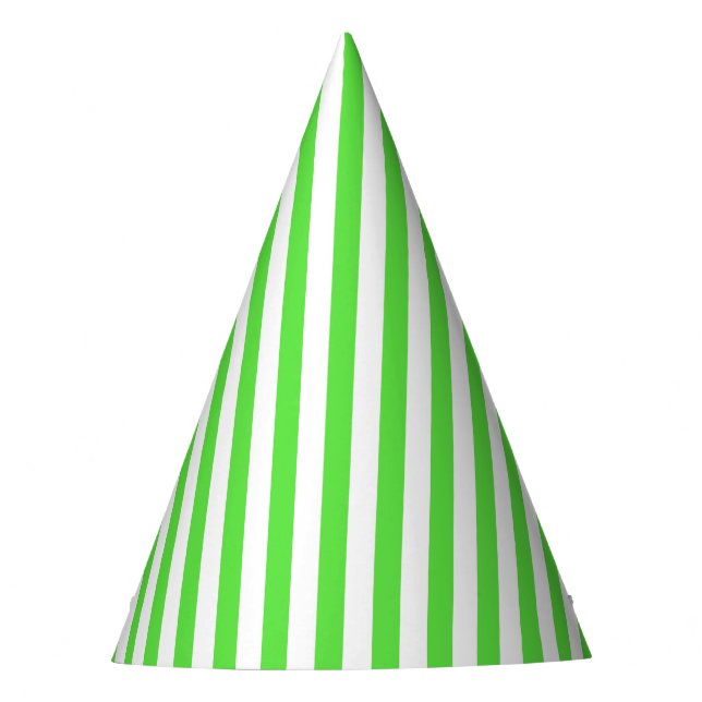 Lime Green Stripe Party Hat (Front)