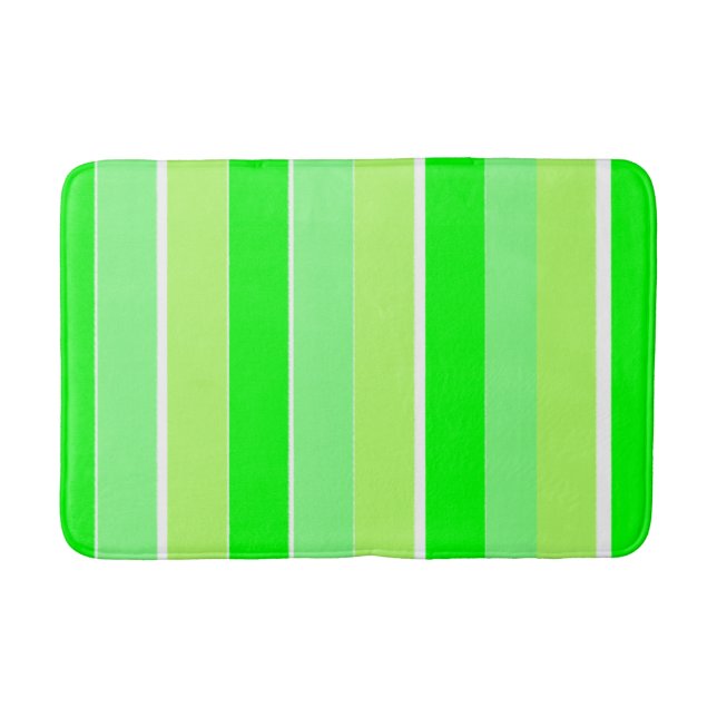 Lime Green Stripes Bath Mat (Front)