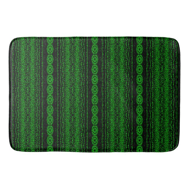 Lime Green Stripes Bath Mat (Front)