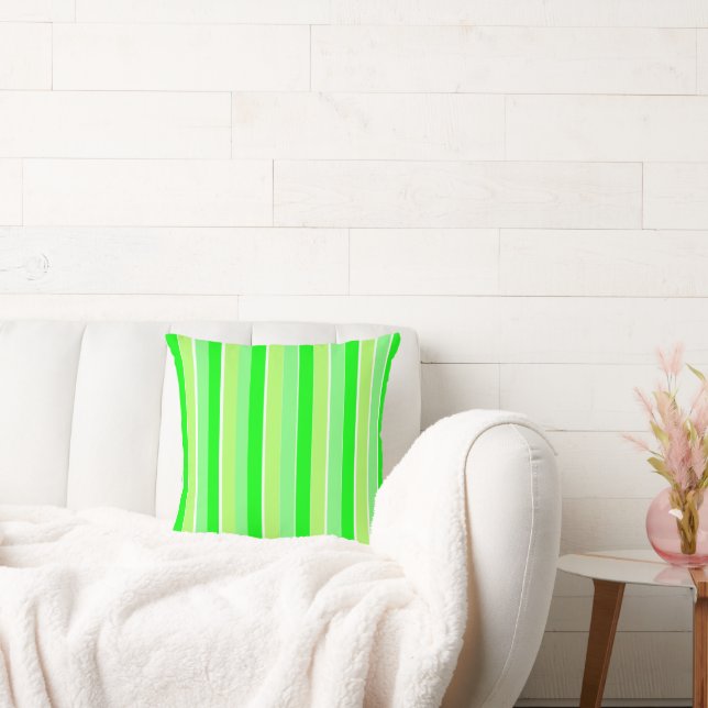 Lime Green Stripes Cushion (Couch)
