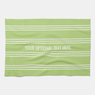 Lime Green Stripes custom kitchen towel
