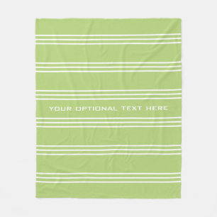 Lime Green Stripes custom text fleece blankets